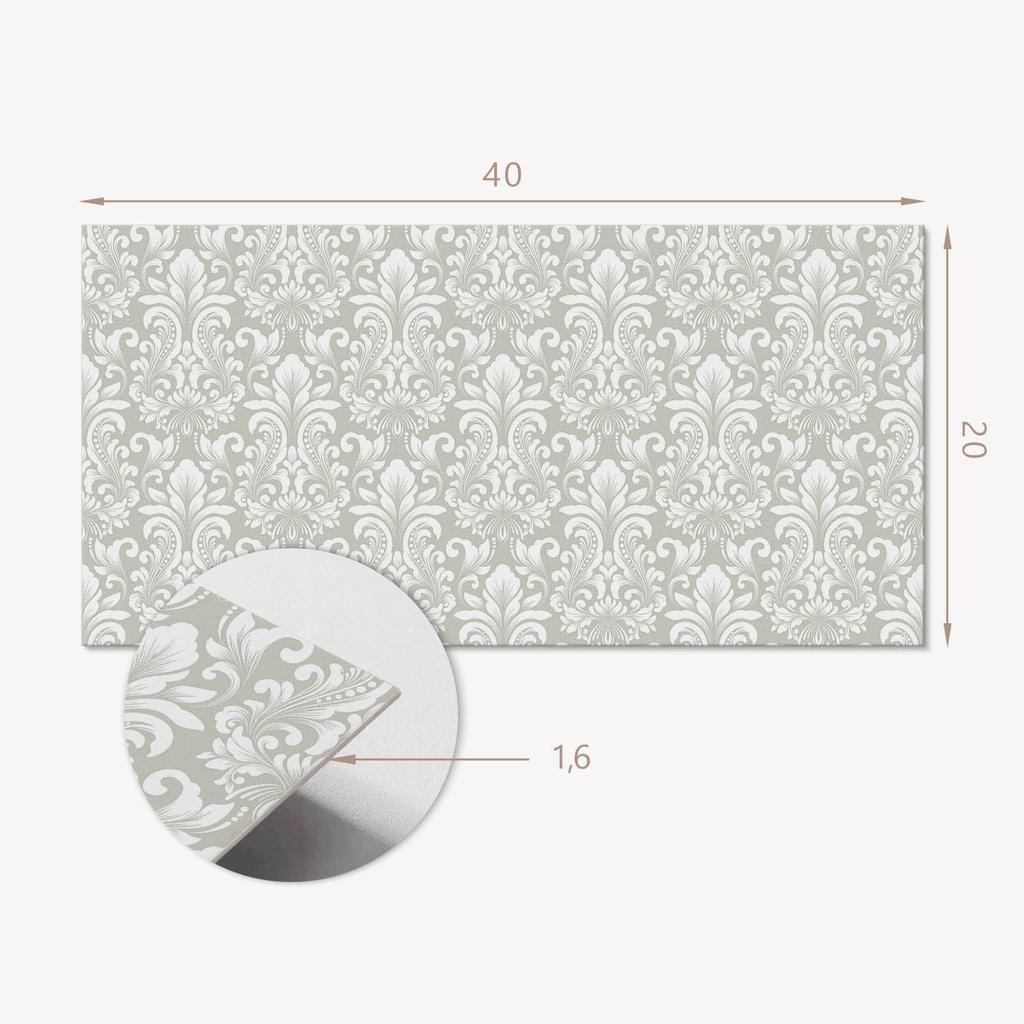 Kafelki Ścienne Samoprzylepne Winyl Wzór Roślinny Z Ornamentami 10X40X20 Cm