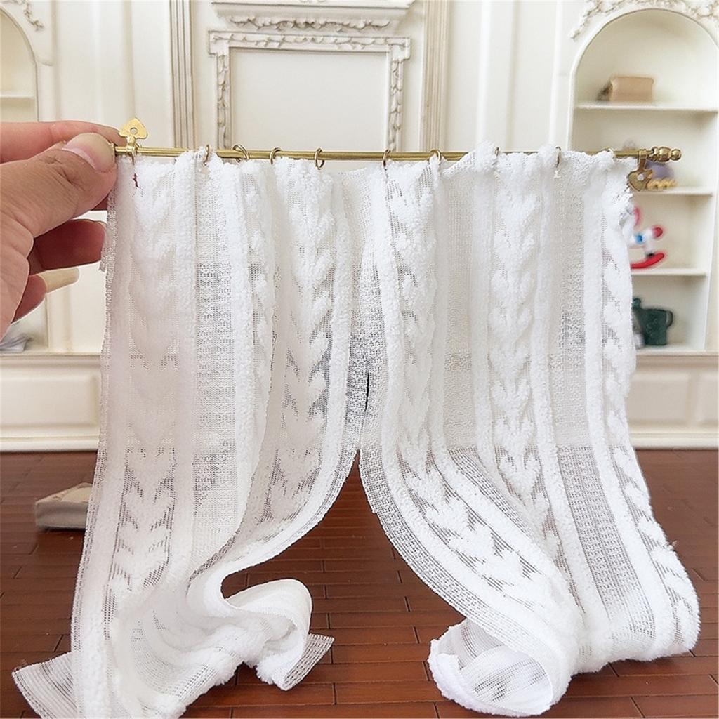 1/12 Scale Miniature Curtain Rod Model Figurine For Dollhouse Accessories Realistic Golden Finish Detailed Scene Display