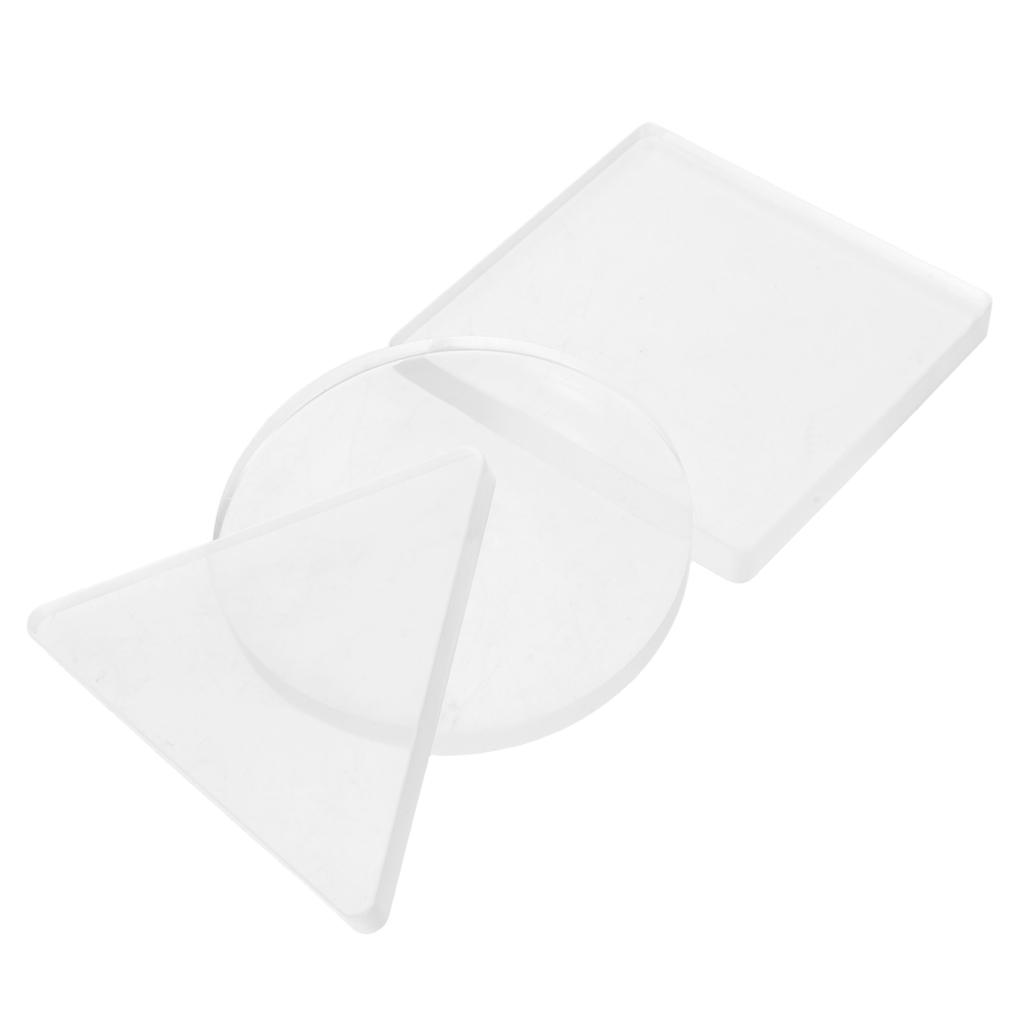 New 3 PCS Gel Press Monoprinting Print Plates Gel Plate, For Card Making Scrapbooking, Triangle Round Square Gel Printing Plate