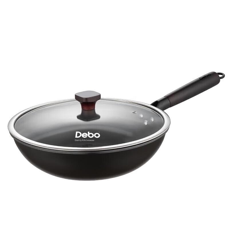 Debo 32cm Non-Coated Refined Iron Wok