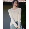 DEMANA Sophisticated Spliced Lapel Cable Knit Sweater Top for Women