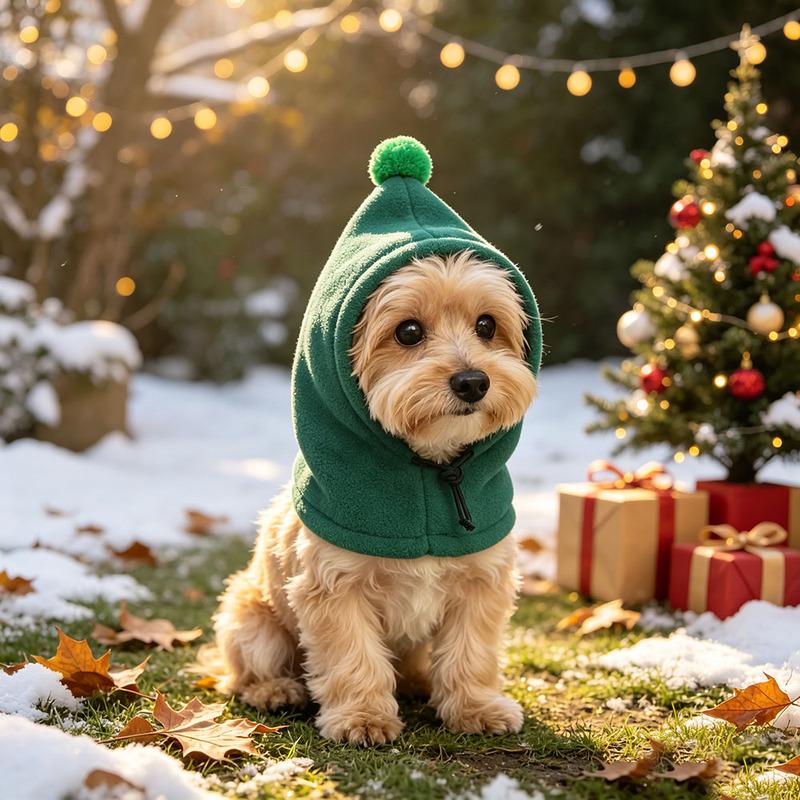 Dog Winter Hat, Doggie Flannel Hat Pet Christmas Winter Warm Caps Cute Accessories Neck Ear Warmer Pullover Hood Warm Scarf