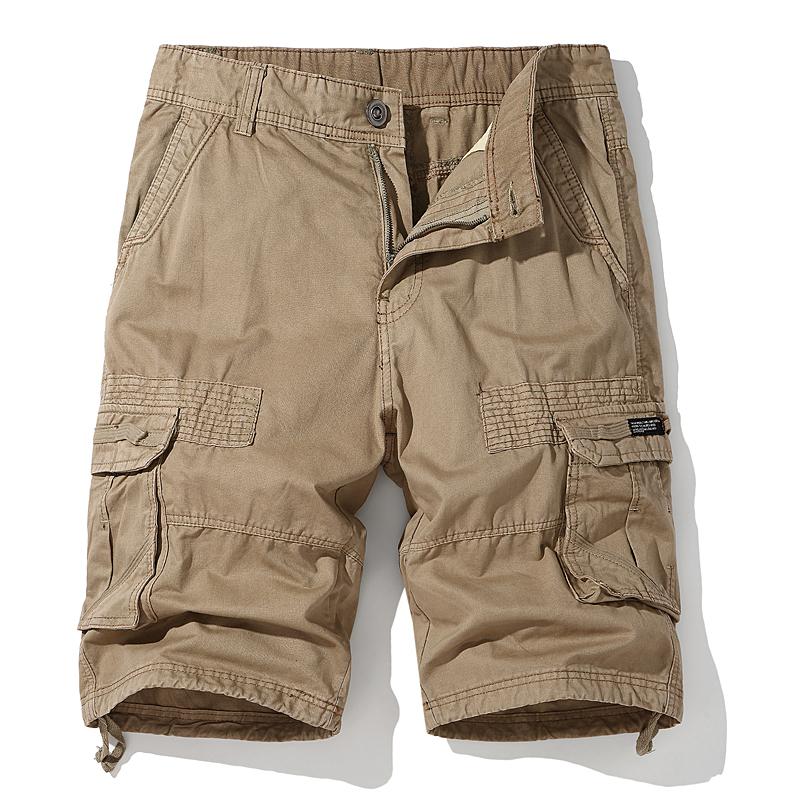 Pantaloncini Estivi da Uomo Larghi Taglia Grande Tute Multi-Tasca Cotone Comodi Pantaloncini Cargo Casual da Esterno Monocolore Sportivi Lavoro