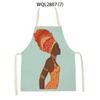 Cartoon African Woman Pattern Kitchen Sleeveless Aprons Home Cleaning Cooking Apron Baking Accessories Household Pinafores