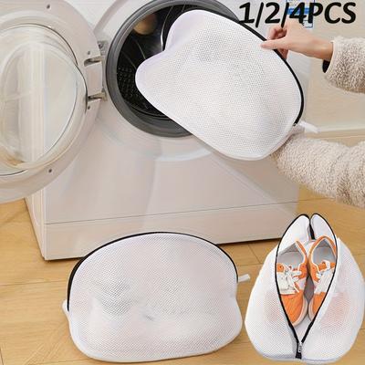 1-4pc Shoe Washing Bag Easy-clean Mesh Laundry Bags with Zip Washing Machine Shoes Bag All Shoe Types Household Shoe Organizer