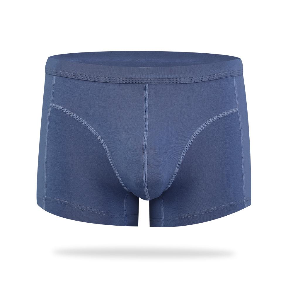 

Мужское нижнее белье со средней талией, противоизносные эластичные хлопковые спортивные трусы с плоскими углами, мужские тонкие трусы 3XL синий