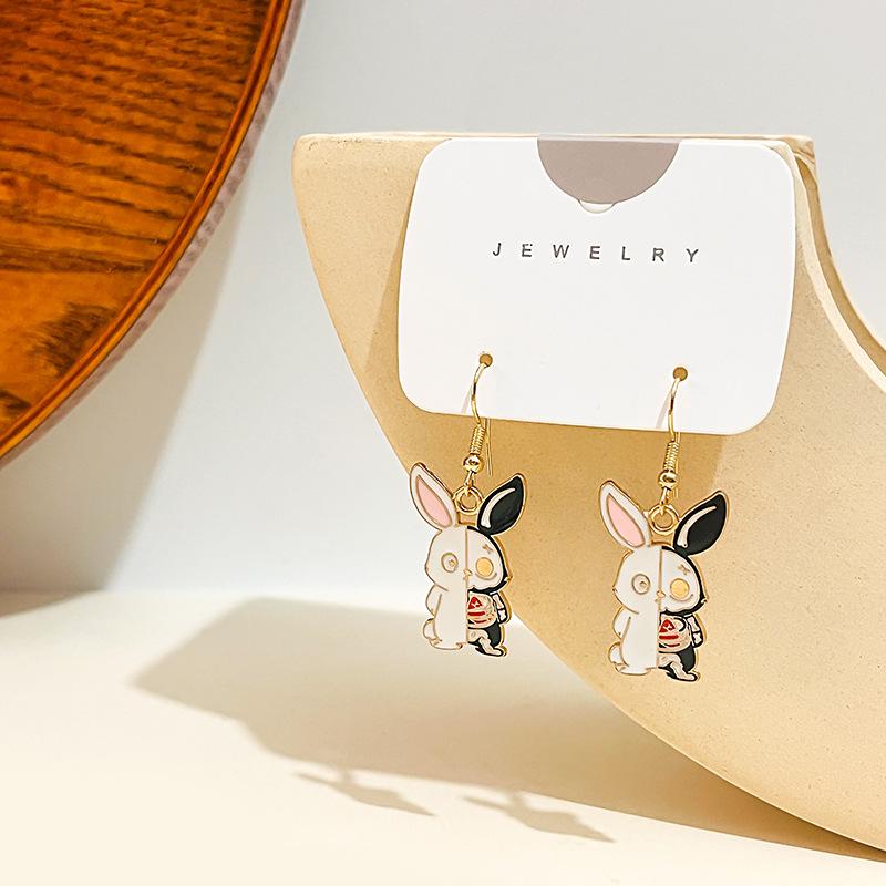 Fashion Cute Fox Koi Cat Rabbit Earrings for Women Girls Sweet Cartoon Enamel Painted Animal Earrings Jewelry Gift