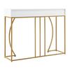 Console Table with 2 Drawers Light Luxury Modern Metal Golden Frame Living Room Farmhouse Long Hallway Table Behind Sofa Narrow Entryway Table