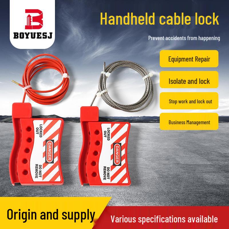 Adjustable PVC-Coated Stainless Steel Cable Lock with Hanger for Industrial Valves