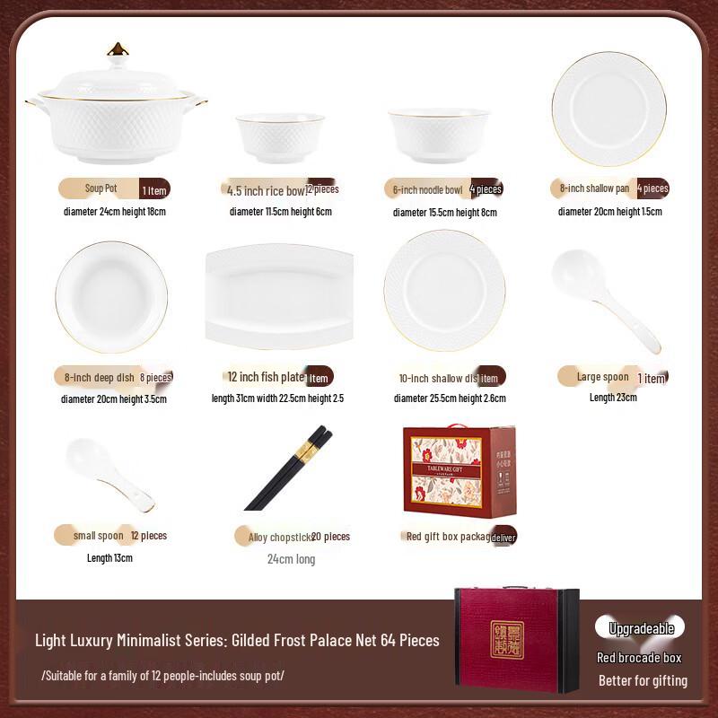 Maud Lanka Gilded Palace Frost 64-Piece Ceramic Dinnerware Set