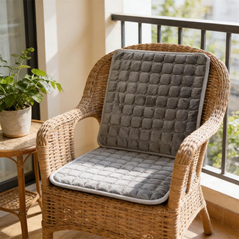 40cm Seat Cushion Comfortable Fleece Design Lightweight Home Decor All-Season With Fixing Straps Solid Color Multiple Colors