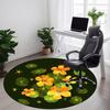 1PC Nasturtiums Office Round Rug, Non slip, Soft and Durable Office Rug for Interior Decoration, Perfect for Office