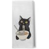 Black Cat Kitchen & Bath Decor - Cat Gifts, 16x24 Inch Hand & Dish Towels