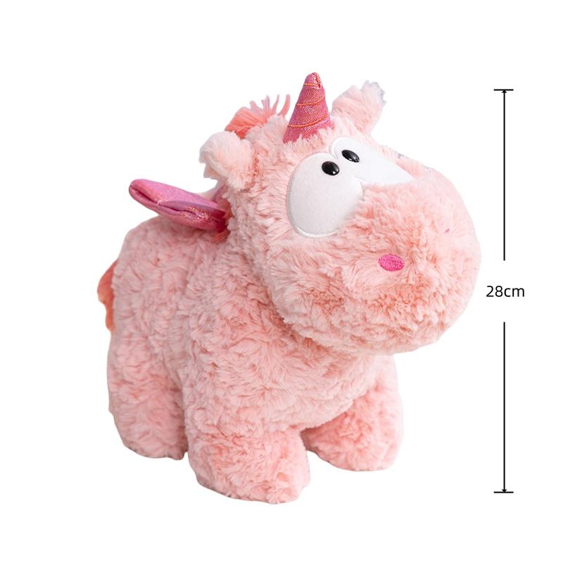 Peluche Oreiller Licorne Rose 1828cm Mignonne Poupée Peluche Dormante Animal Cheval Apaisant Cadeau Créatif Anniversaire Enfants