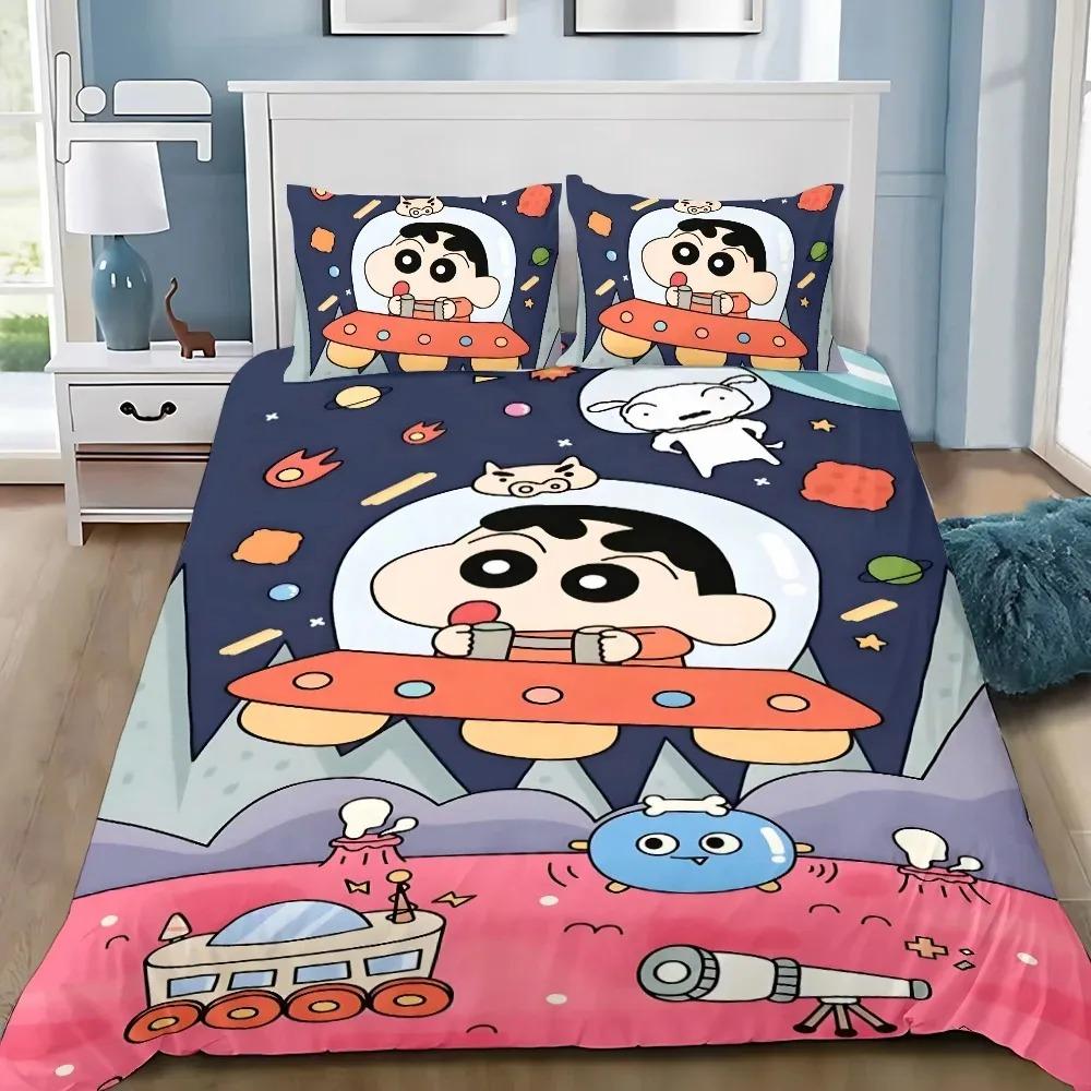 Bettdecke Cartoon C-Crayon Shin Chan Bettwäsche-Set Für Kinder Erwachsene Einzel Doppel Große Größen Schlafzimmer Dekoration Geschenk