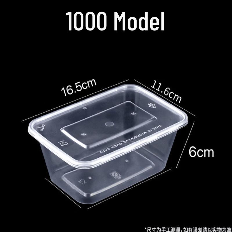 

Disposable Plastic Takeout Food Containers with Lids (100 Sets)
