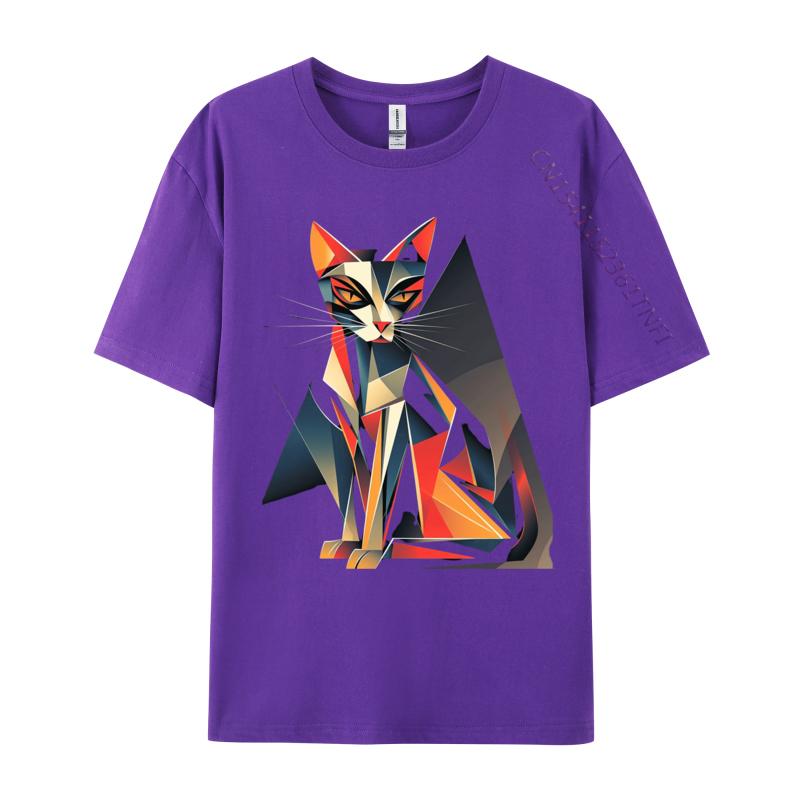 Geometric Cat Abstract Modern Art Print Tees Prevailing 3d Printed Cotton Unisex TShirt Cool Luxury Designer TShirts