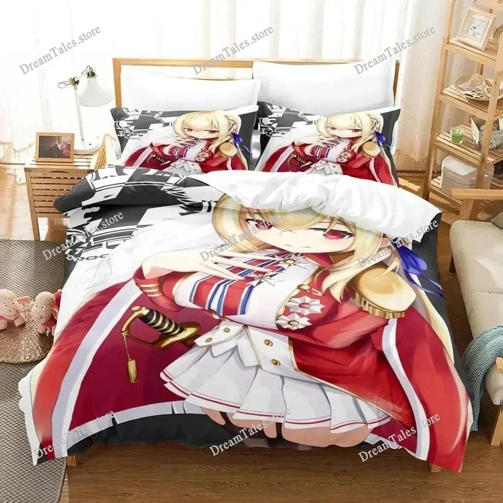 Azur Lane Luxury Bedding Set Japan Anime Cartoon Duvet Cover Set Comforter Bedspread Linen Twin Single Size Printed Home Textile