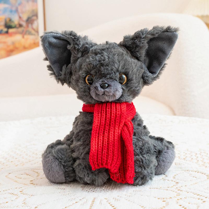 

Derwen Cat Handheld Plush Toy With Scarf And Heart Pendant Decor For Kids And Gifts Red
