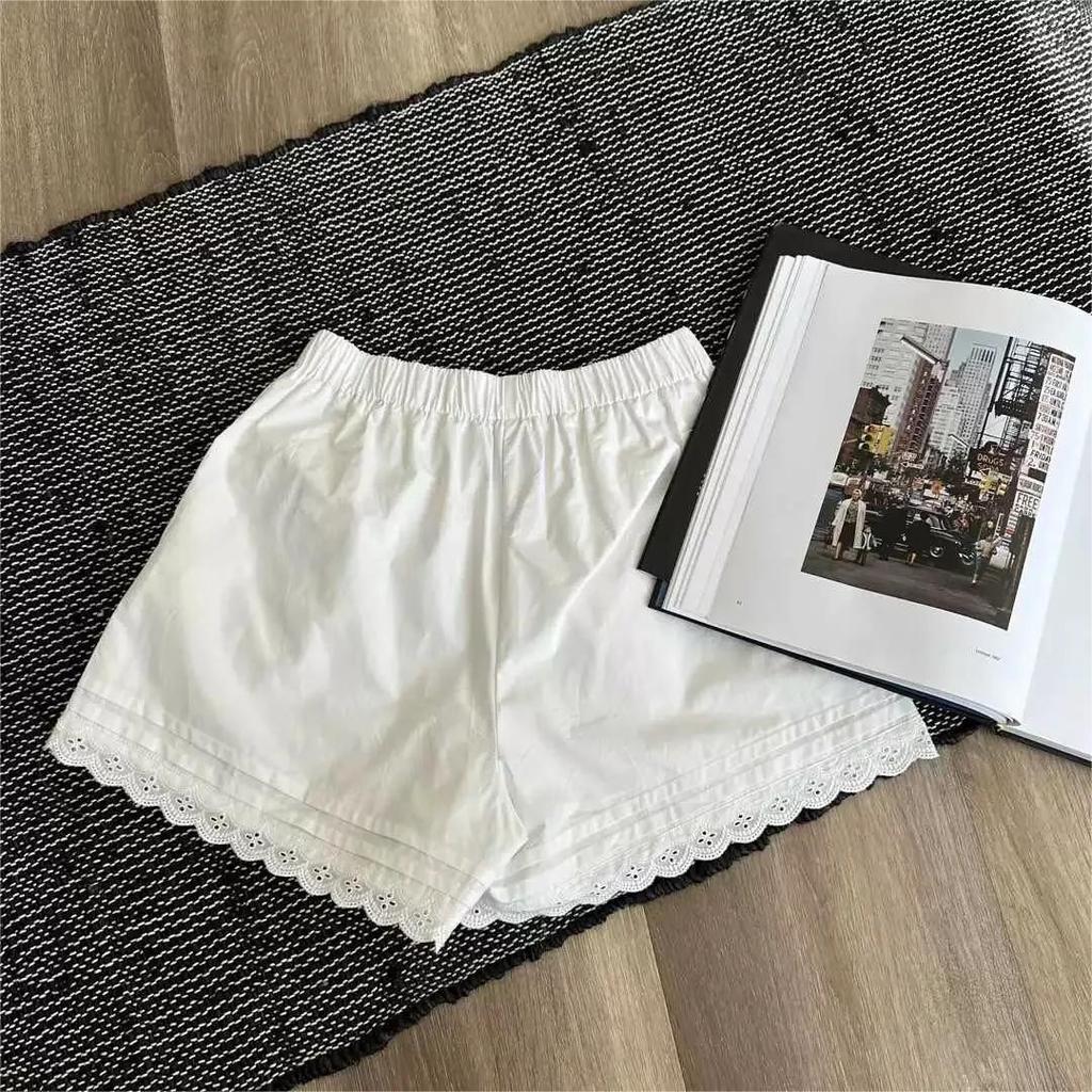 Lace Lace White Shorts for Women In Summer Thin Loose Loose Small Versatile A-line Casual Wide-leg Pants