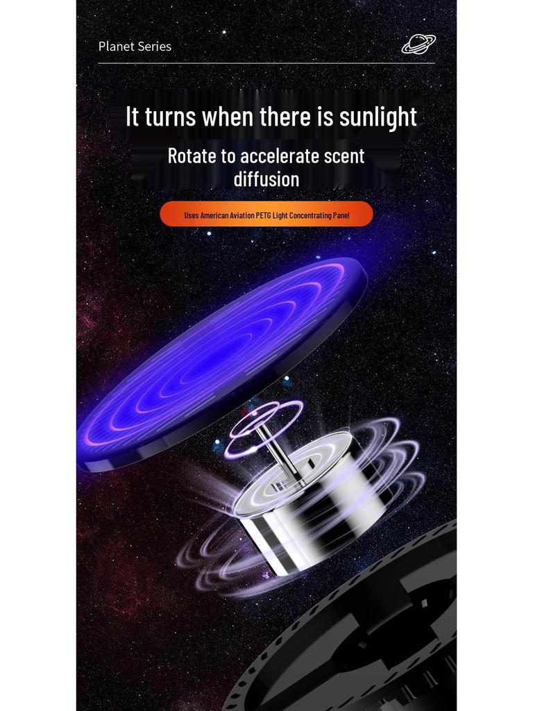 Solar Aromatherapy Planet Console Car Ornament with Long-Lasting Fragrance