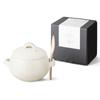 &NE Banko Ware Rice Cooker with Bamboo Rice Paddle, Hare To Ke (Special Occasions), White, Made In Japan, Gas Stove and Microwave Safe, 1.7L,