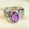 Amethyst Oval Cut Gemstone With 925 Sterling Silver Ring For Men's #A687 JL375658871564