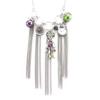 Les Trésors De Lily [G7791] - Designer Necklace 'Capucines' Purple Green Silver