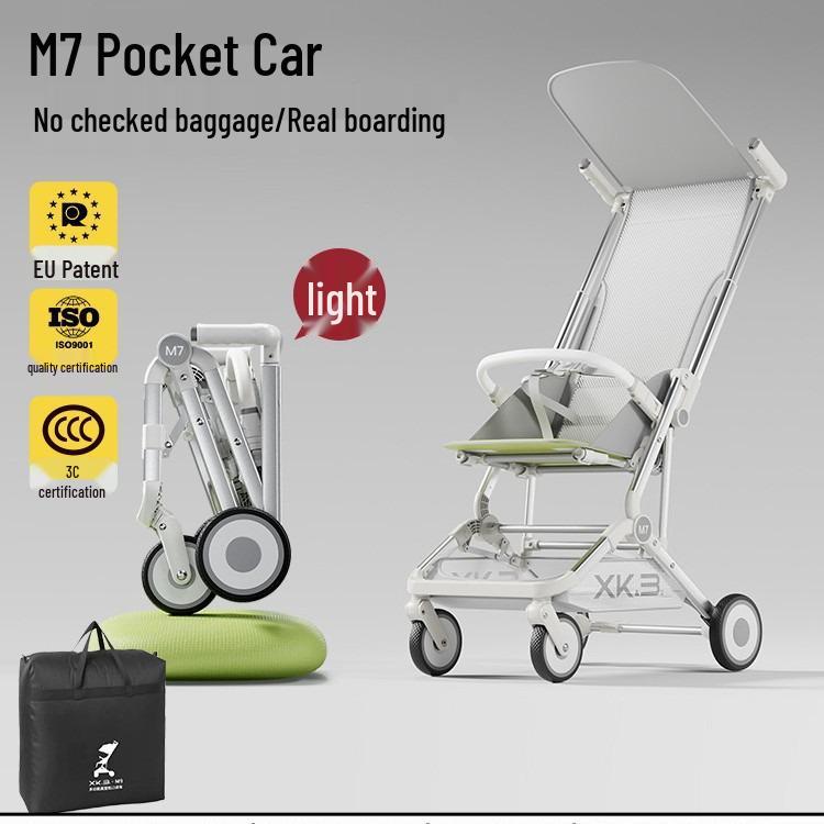 Foldable Baby Stroller: Easily Portable, Reclines for Sitting or Lying, Ideal for Travel.
