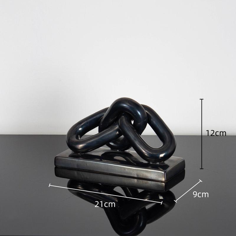 Ceramic Handicraft Golden Chain Skeleton Lock Ceramic Furniture Gold Ring Decorative Figurines Home Decoration Accessories