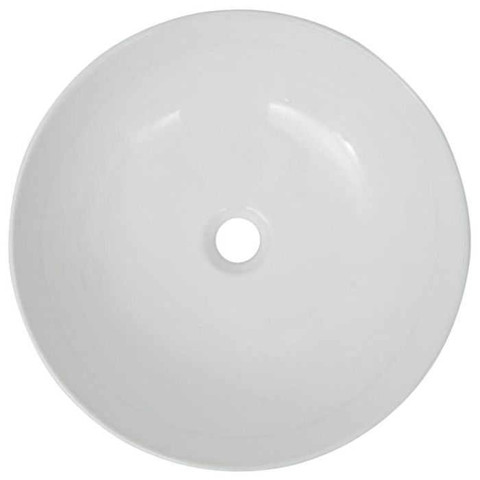 VidaXL Round Ceramic Sink White 41.5x13.5 Cm Countertop Basin Bathroom 142337