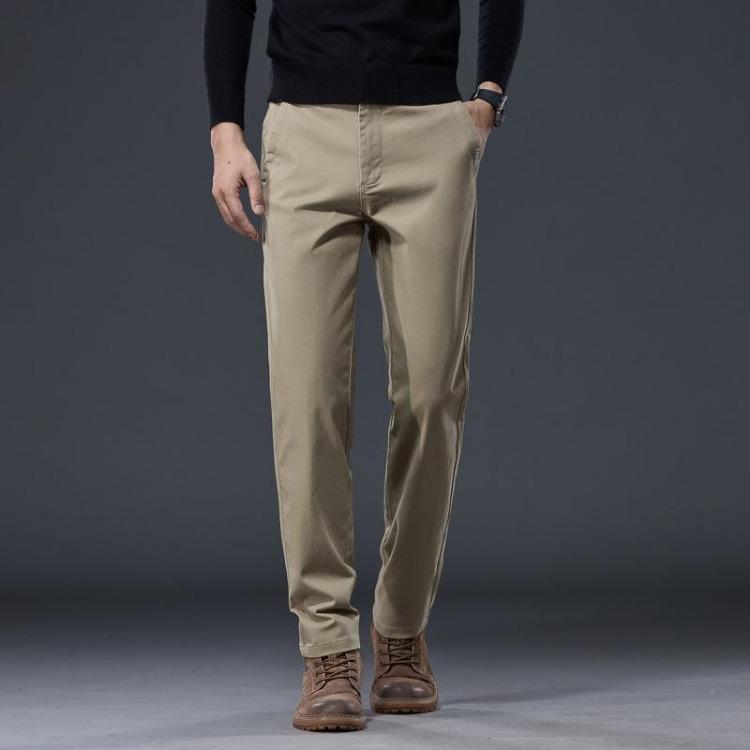 New Autumn Men's Slim Fit Straight Leg Casual Pants Wrinkle Resistant Business Elastic Versatile High-End Outer Wear Trousers