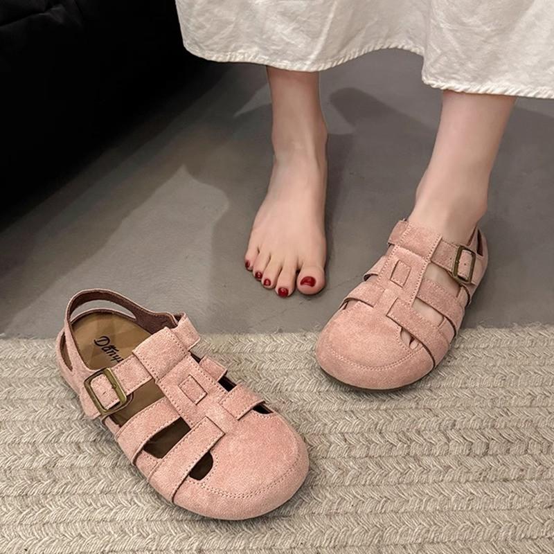 

2025 summer new sandals drag outside wear hollow Birkenstocks dopamine wasteland style slippers foreign sandals women wear outside 35 зелёный