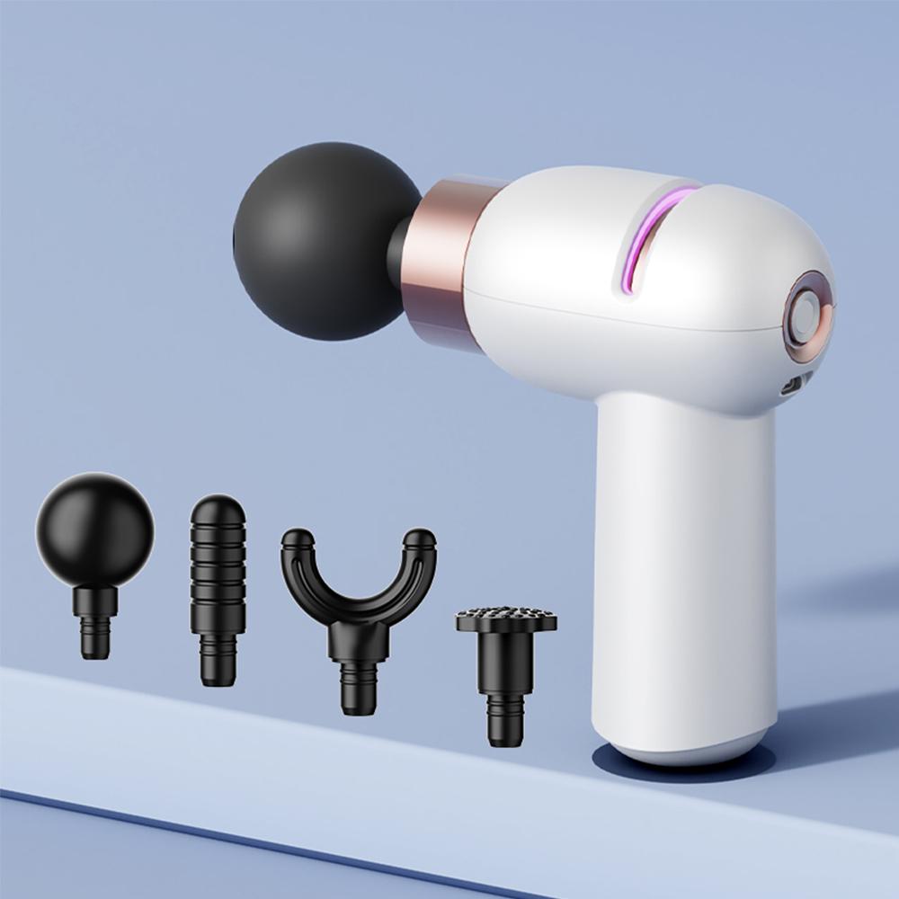 Mini Fascia Gun Electric Massage Gun Muscle Relaxation Massager Body Portable Vibration Massager With 4 Massage Head