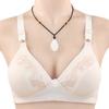 New Breathable Hole Lace Embroidered Underwear Women's Simple Style Bra Large Size Steel Rimless Underwear Women