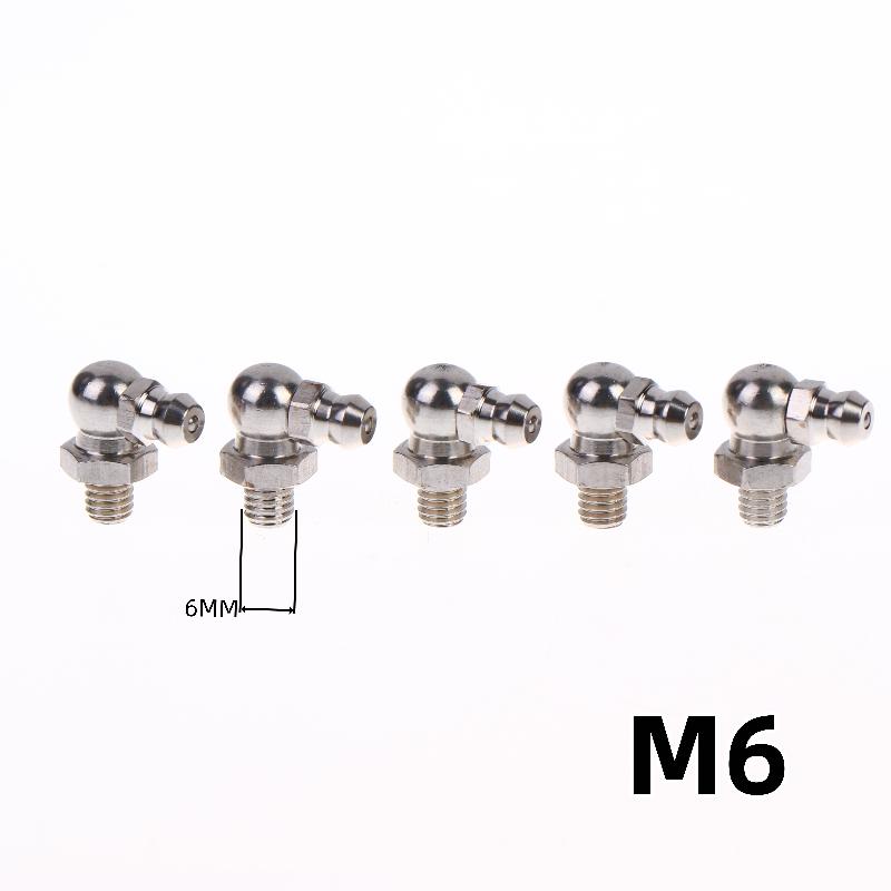 5/10Pcs Ss201 Ss304 Metric External Thread Straight Elbow Type Grease Nipple For Grease Gun Stainless Steel Grease Nipple
