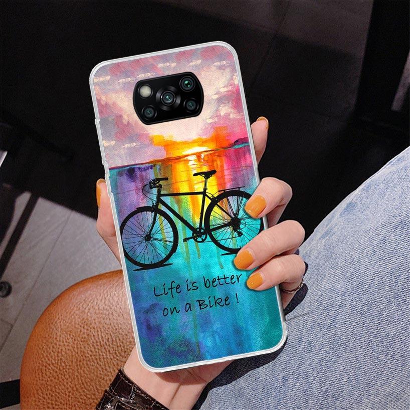 Bicycle Bike Sport Phone Case For Xiaomi Poco X7 X6 X5 Pro F7 Ultra Redmi 15C 15 13C 13 12C 12 10 10A 10C 9 9A 9C 9T Cover Poco