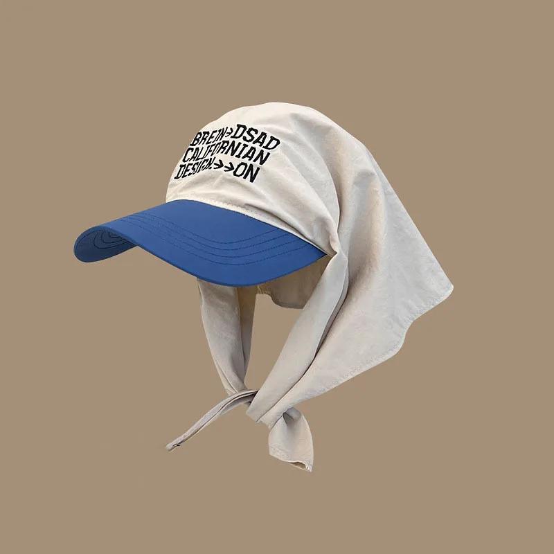 Nuovi Cappelli con Fazzoletto Personalizzati a Colori Coordinati per Donne Estate Viaggio Protezione Solare Versatili Moda con Cinturino Cappelli da Sole Uomini