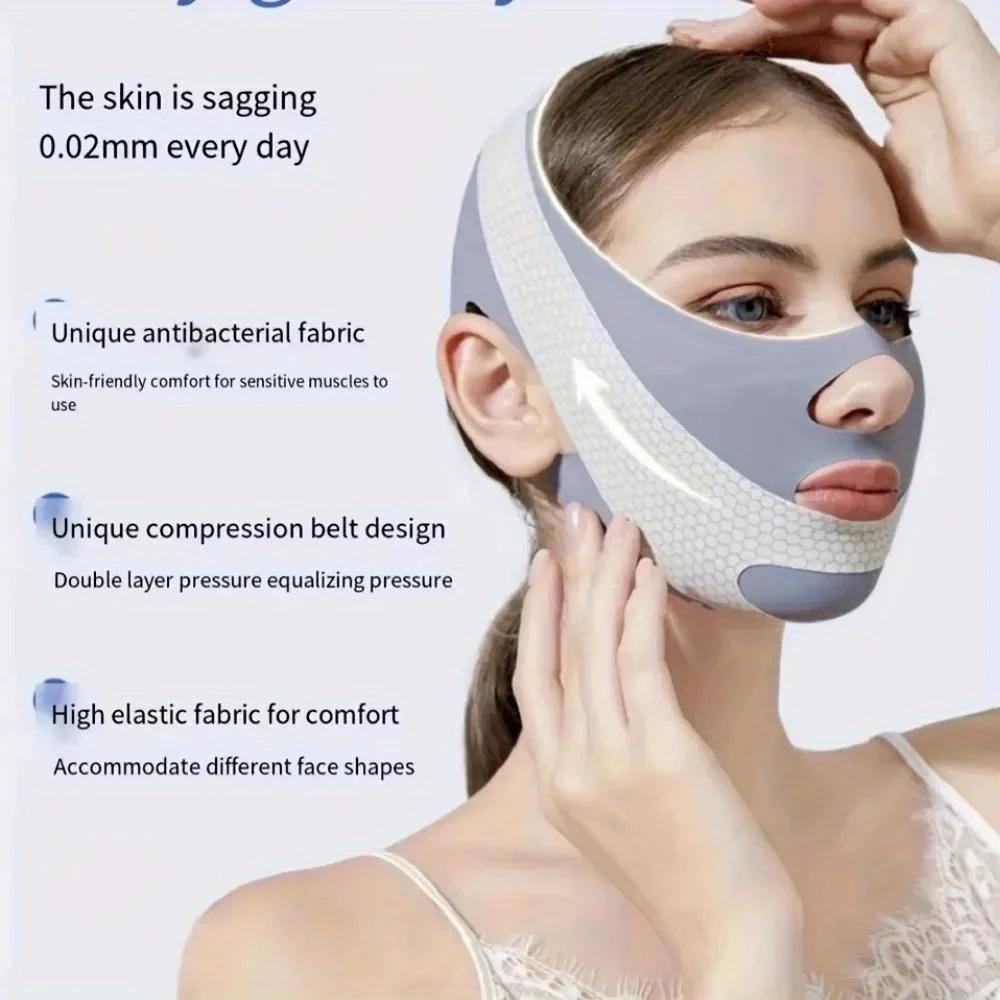 1pc Face Slimming Bandage V Line Face Shaper Lifting Belt Anti Wrinkle Facial Massage Strap Double Chin Reducer Face Care Tools