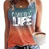 Women's Sleeveless Round-neck Vests Fashionable Coconut Tree Pattern Printed Summer Street Fashion Outdoor Beach Casual Wear