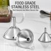Stainless Steel 3Pcs Mini Funnel Set Liquid Dispensing Oil Wine Kitchen Tool Integrated Distributor