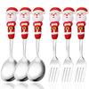 6pcs Stainless Steel Christmas Dinnerware Set Cake Fork Coffee Spoon Party Tableware Christmas Tree Moose Snowman Fork Spoon Set