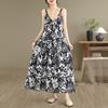 Sleeveless Strap Cotton Vintage Floral New In Dresses For Women Casual Loose Long Summer Dress Elegant Clothing