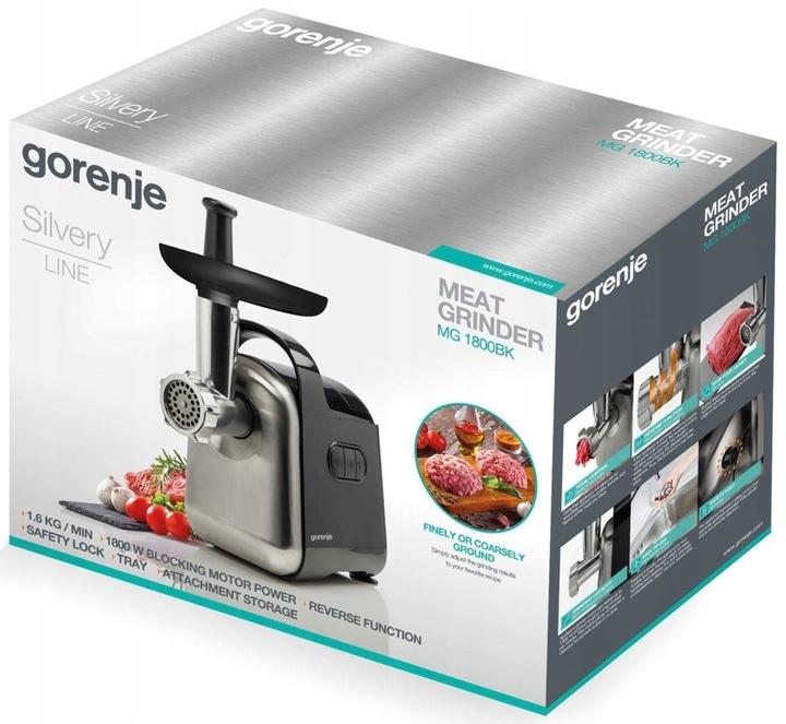 Maszynka Do Mielenia Mięsa Gorenje Mg1800Bk 1800W 1,6 Kg/Min 2 Sitka