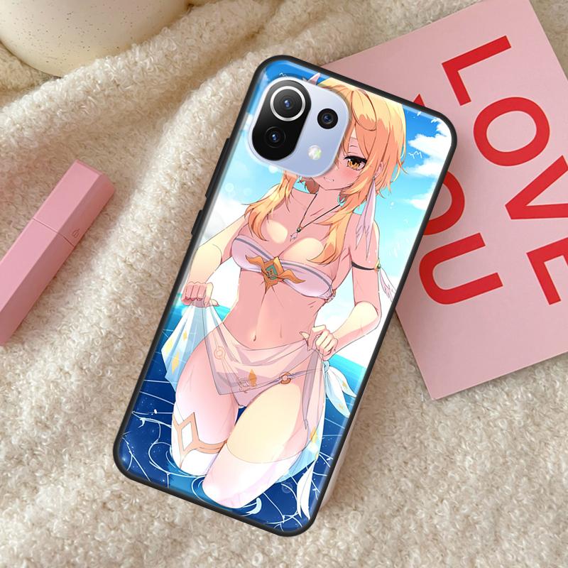 Genshin Impact Sexy Cute Girl Phone Case For Xiaomi Mi 11 Lite 12 11T Pro POCO X3 Pro X3 GT F1 F3 M3 M4 X4 Pro Cover