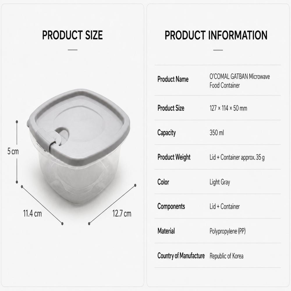 Ocommer Korean-Made Gatban Microwave Food Storage Containers Baby-Bottle Material Set