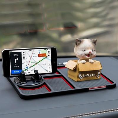 Car Mobile Phone Holder Non-Slip Mat Multifunctional for Car Interior Dashboard Support Navigation Holder Temporary Parking Sign Universal Storage Pad