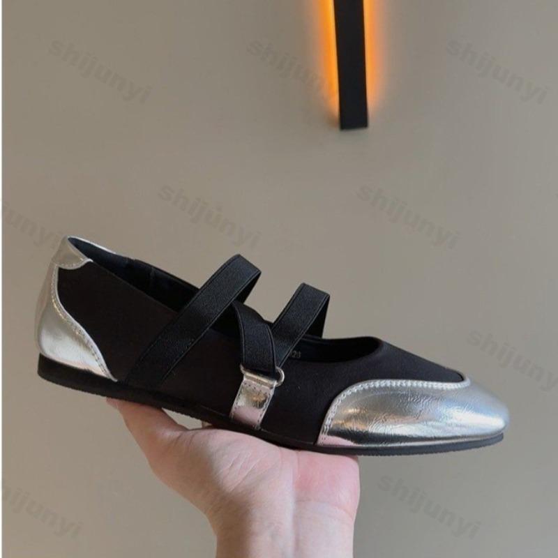 Women Ballet Shoes Soft Sole Single Shoes Elegant Ladies Fashion Designer Square Toe Mary Jane Flats Casual Shoes Zapatos Mujer