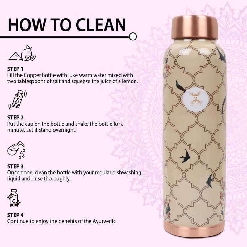 Elevate Your Hydration Game Pure Copper Water Bottle - Joint Less, Leak Proof (950ml)