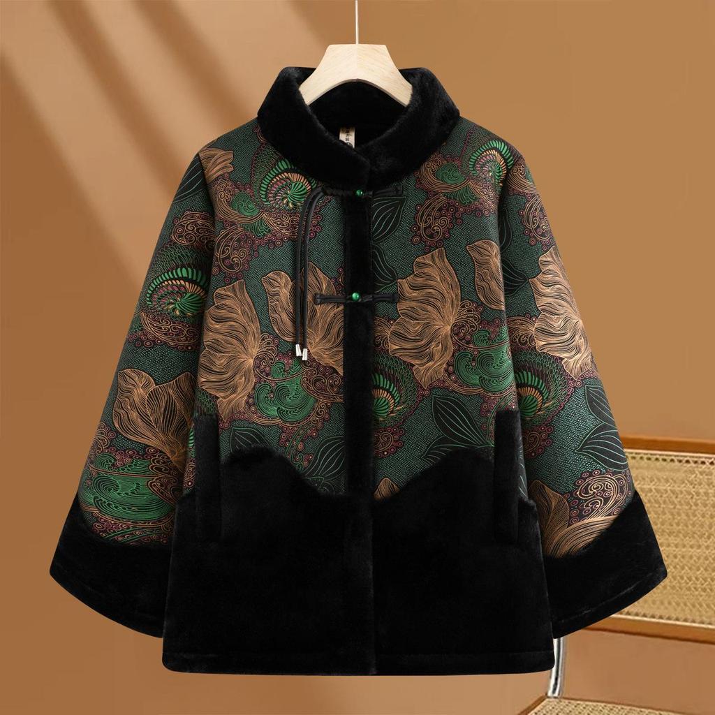 Mittleren Alters Mutter Herbst und Winter Neuer Mantel Im Älteren Fleece Verdickt Mantel